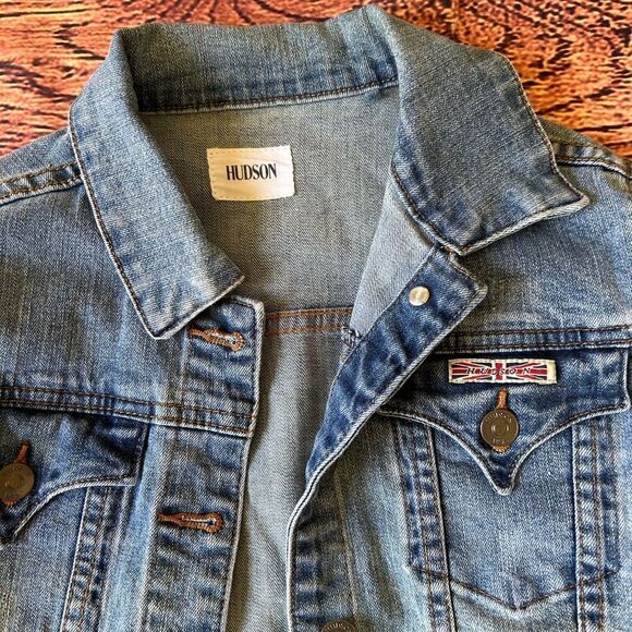 Hudson Girls Light Wash Long Sleeve Jean Jacket Size XL - Picture 5 of 10